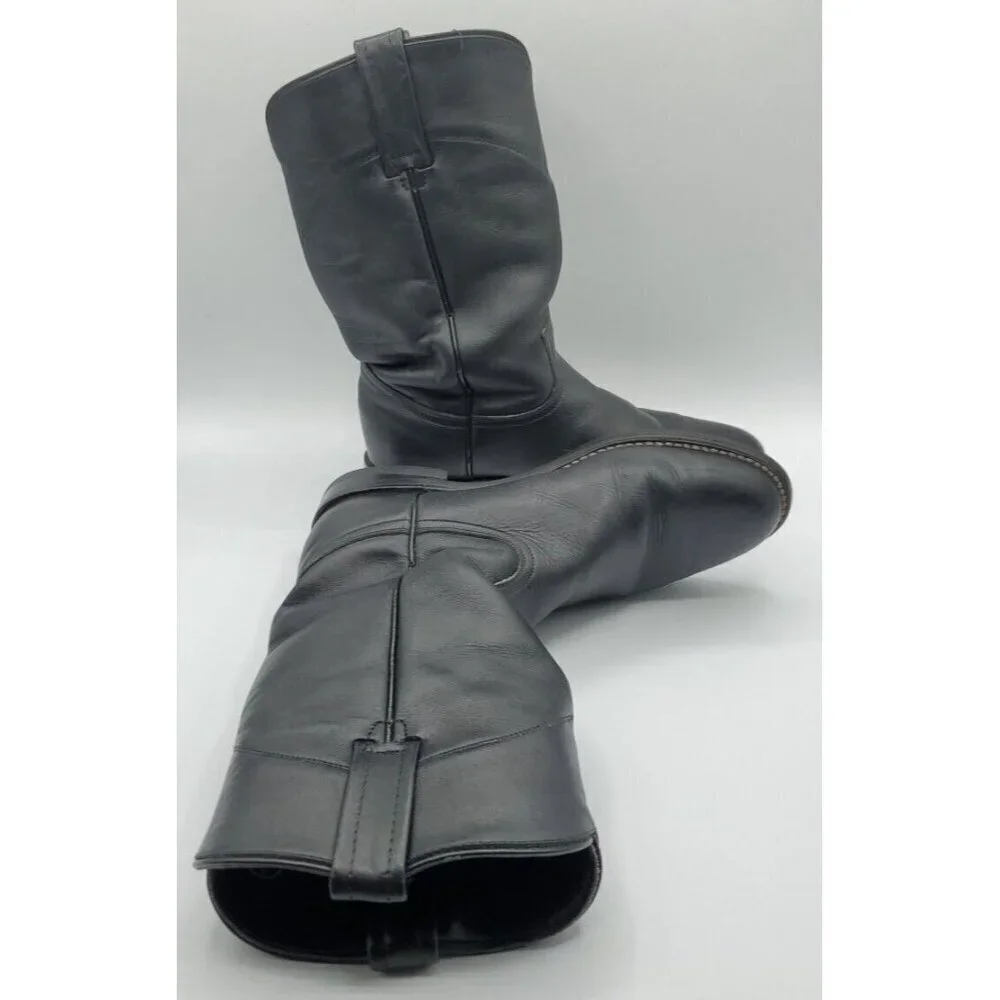 ACME Roper Women's Black Leather Slouch Boots Style 08050L Size 6.5